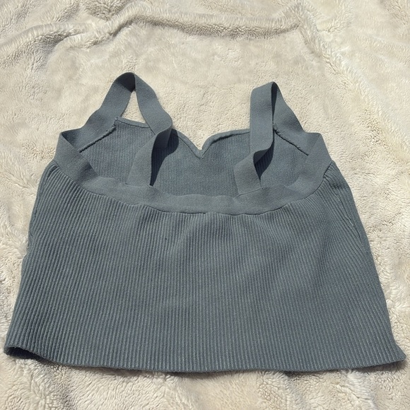 Abercrombie & Fitch Ribbed Knit Sweetheart Neck Cropped Tank Top | | Size XL - Picture 6 of 7